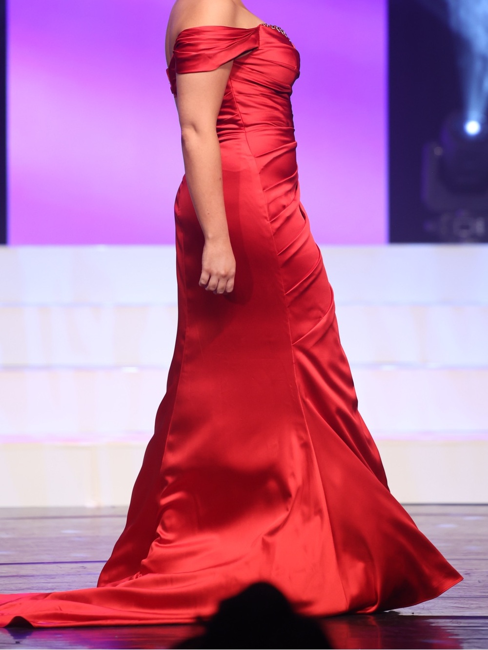 Custom Red Ashley Lauren Gown - Picture 3 of 3